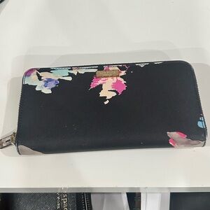 Kate Spade Black and Pink Floral Clutch